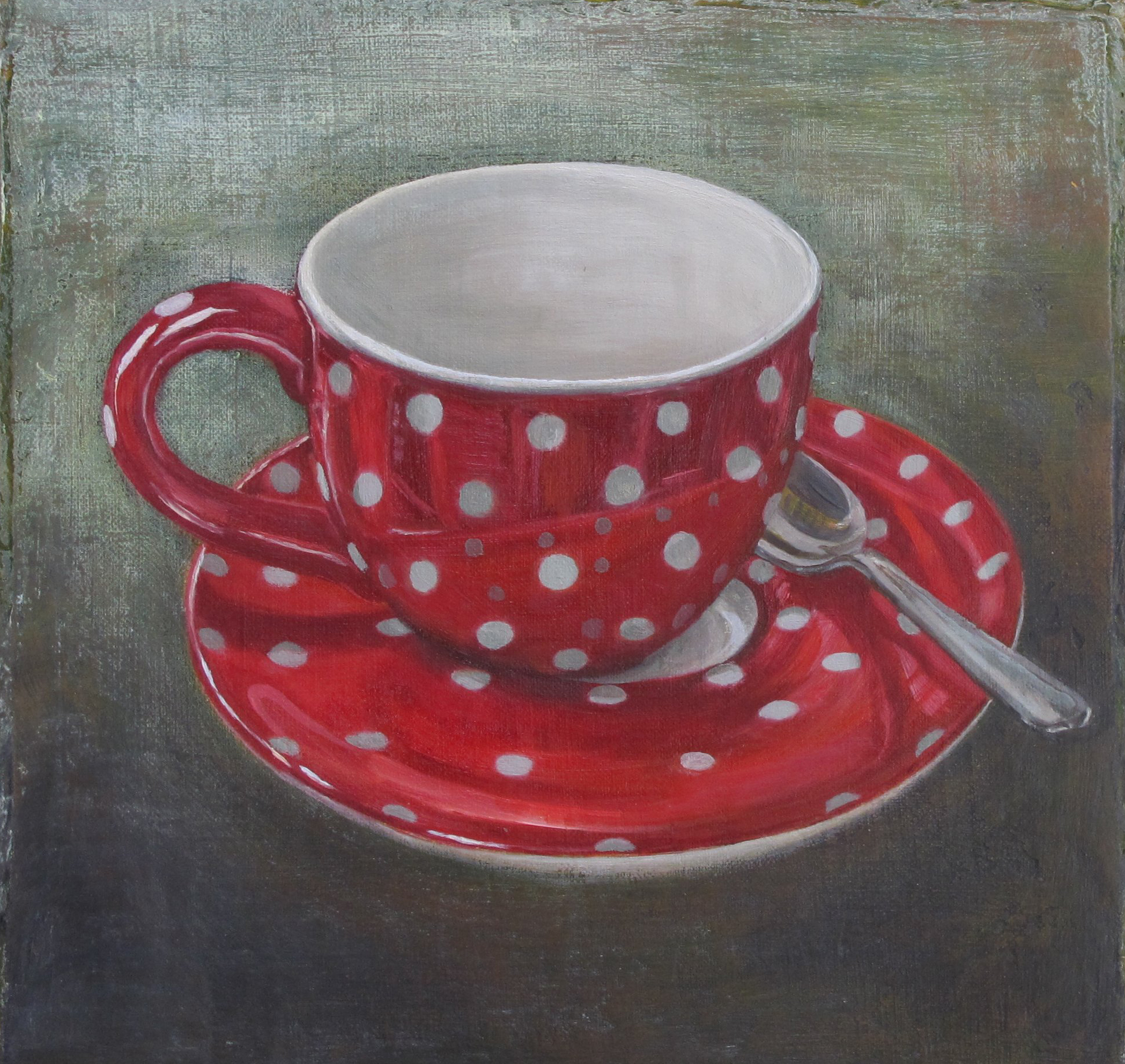 Red Spotty Latour Cup And Saucer